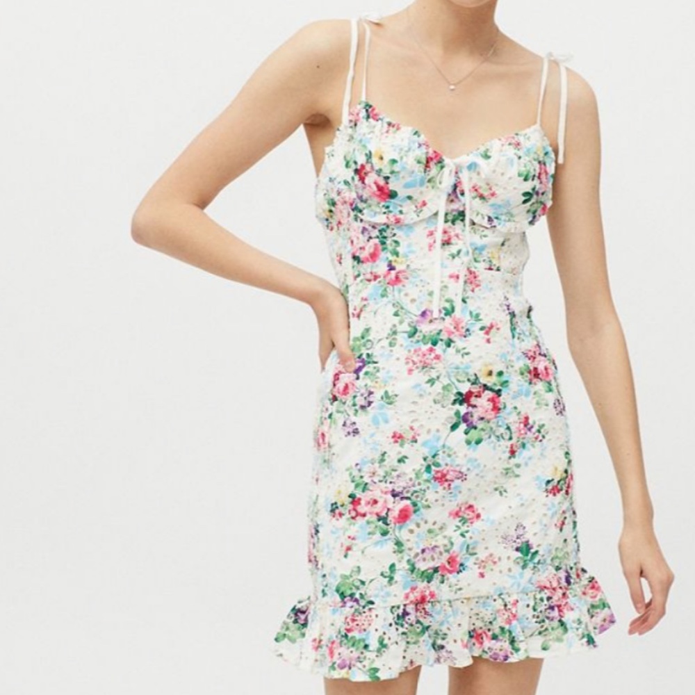 SNDYS Amalfi Floral Corset Boho Peasant Hipster Hippie Art Deco Farm Hip Dress